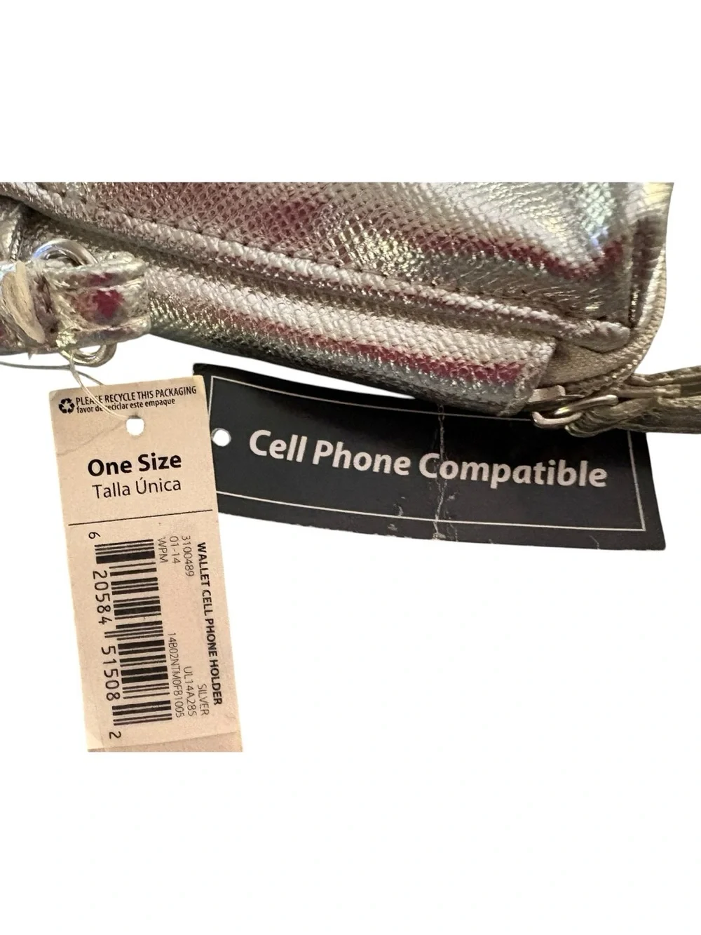 Forever 21 Metallic Silver Phone Holder Wallet